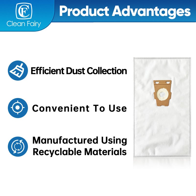 CF Clean Fairy 10 Pack HEPA Vacuum Bags Compatible with Kirby Sentria Avalir Ultimate G Series 3-Layer HEPA Filtration Replaces F-Style & Twist-Style 204814 204811 205811 204808 - Image 4